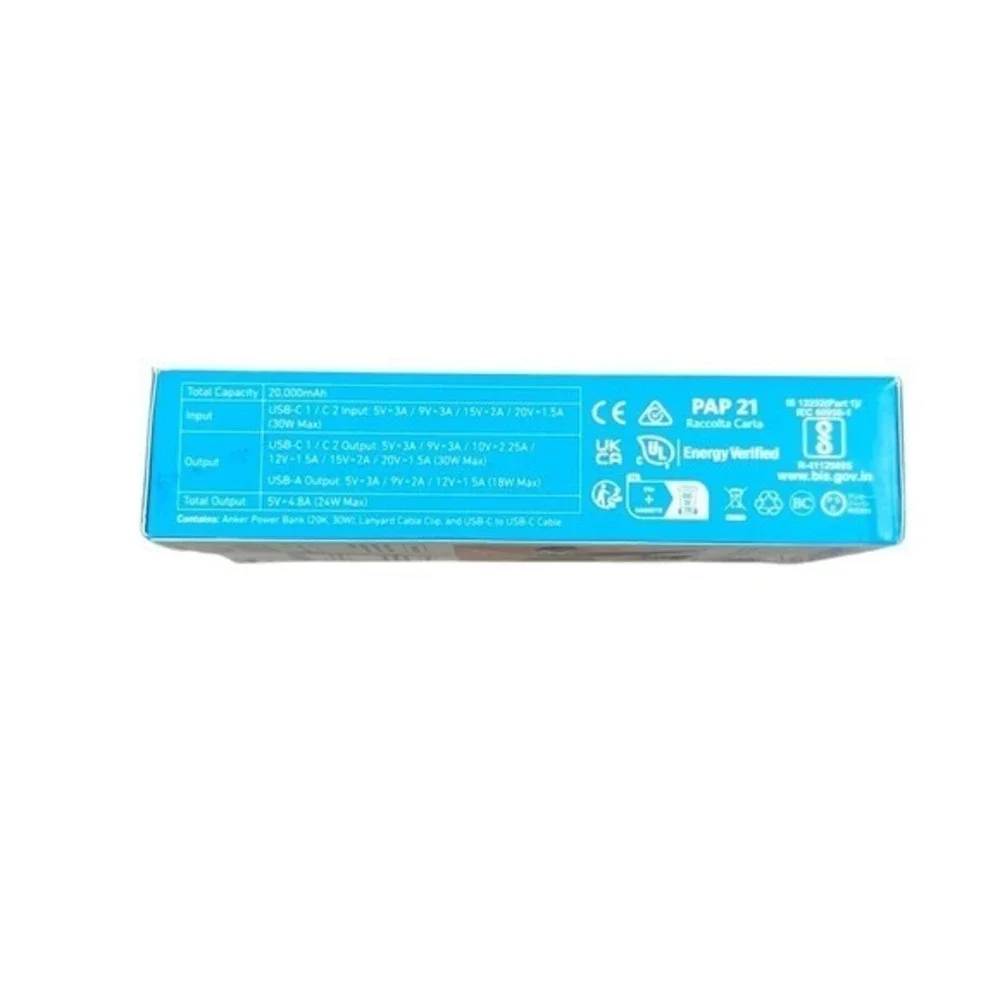 Pp5Um Anker 20k mAh Power Bank 30W Digital Display Portable Charger Black Read⬇️